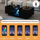 Led Coffee Table With 2 Drawer Storage, High Gloss Coffee Table For Living Room