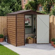 4 x 6ft Metal Garden Shed Outdoor Steel Storage Shed with Lockable Single Door