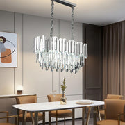 Luxury Crystal Chandelier for Dining Room,10 Lights Modern Crystal Pendant Light
