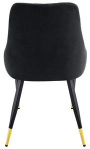 6 Black Velvet Dining Chairs set Gold Tip Legs velvet luxury dining chairs x 6