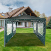 Gazebo PE 3X6M Outdoor Patio Shade Canopy Waterproof 6 Pieces Sidewalls Green