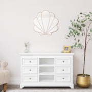 Large Pink Shell Shaped Wall Mounted Mirror - 60cm x 60cm