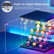 5-Tier Small Display Cabinet with Glass Doors & RGB Lights for Action Figures