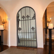 Framed Arched Mirror Wall Mounted Cast Iron Large Mirror Indoor Outdoor Garden
