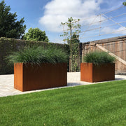 Corten Steel Rectangle Planter Garden Plants Pot Indoor Outdoor Trough Tub Box
