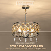 Crystal Chandelier w/Adjustable Height, 4-Light Ceiling Light Refurbished