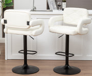 2 LARGE BAR STOOLS PLUSH SEAT GAS LIFT SWIVEL BREAKFAST KITCHEN BAR LARGE SEAT