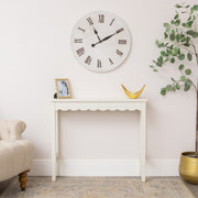 Ivory Scalloped Console Table - 93cm x 81cm