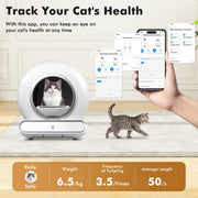 Self Cleaning Automatic Cat Litter Box 65L 2.4G WIFI APP Control with Trash Bag