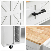Kitchen Island with Side Storage Rack Mobile Kitchen Trolley Cart w/ Cabinet UK