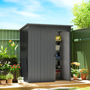 (Dark Grey, 5 x 3.5ft) Outsunny Metal Garden Shed with Effortless Assembly