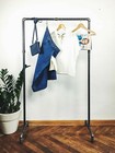 Industrial Metal Clothes Rail Stand Retro Vintage Garment shopdisplay 1.5m Tall