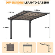 Metal Freestanding Hardtop Gazebo Aluminium Outdoor Pergola Waterproof for Patio