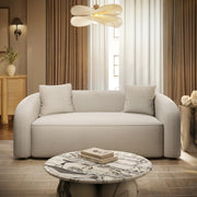 Cream Boucle Modern Curved 3 Seater Sofa - Zuri ZRI012
