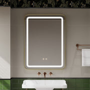 60x80cm Wall Bathroom Mirror with Illuminated LED Lights Touch Contorl Demister