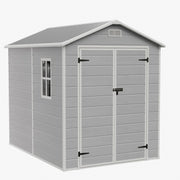Grey Wood Grain Plastic Garden Shed 6x8 6x6 5x3 Outdoor Tool Bike Storage House