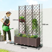 Raised Garden Bed with Trellis, Self Watering Outdoor Planter Box with Wheels