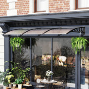 Door Canopy Outdoor Awning Rain Shelter for Window Porch 303x96 Clear