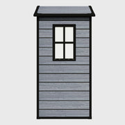 4X3FT Plastic Garden Shed Apex with Floor Window Lockable Door Wood Grain Grey