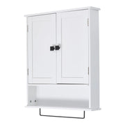 Bathroom Cupboard Cabinet 2 Doors Kitchen Wall Cabinet With Metal Towel Bar