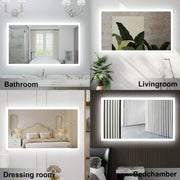 Illuminated Bathroom Mirror With LED light Bluetooth Shaver Socket Demister