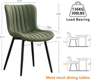 Set of 2 Faux Leather Dining Chairs High Back Padded Metal Leg Kitchen Chairs UK
