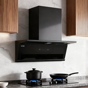Angled Cooker Hood 90cm Chimney Cooker Hood & 900m³/h Strong Suction, LCD Touch