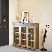 Bamboo Shoe Cabinet with Doors Shoe Rack Living Room Entryway Closet Organizers