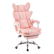 Racing Gaming Chair w/ Arm, Faux Leather Gamer Recliner Home Office, Black Pink
