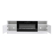 Electric Fireplace With 70in TV Stand Unit Cabinet Fire Logs Heater Flame 12 LED