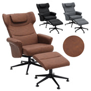 Swivel Recliner Chair Office Ergonomic Adjustable Reclining Chairs & Footrest UK