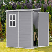 Outdoor Garden Storage Shed 4x8' 5x4FT Pent Plastic Utility Tool House Log Sheds
