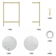 Modern Nordic Marble Coffee Table Living Room Sofa Side Table Round End Table UK