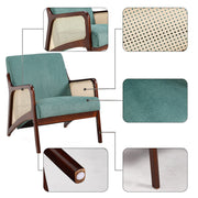 Scandi Armchair Green Upholstered Leisure Lounge Sofa Club Chair Wooden Frame UK