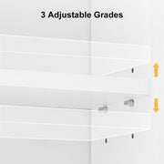 Bathroom Cabinet Mirror LED Touch Shelves Storage Wall Mounted Makeup Washroom