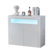 1 Set LED Iight Modern Storage Sideboard Wine Cabinet 2 door Modern living room