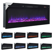 40/50/60/70/80/100'' Insert/ Wall Mounted LED Fireplace Wall Inset Into Fire NEW