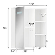 Bathroom Cabinet Mirror LED Touch Shelves Storage Wall Mounted Makeup Washroom