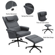 Swivel Recliner Chair Office Ergonomic Adjustable Reclining Chairs & Footrest UK