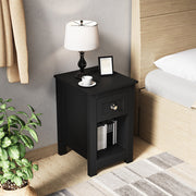 Nightstand Storage Shelf Wood Bedside Table Cabinet Side End Coffee Tea Table UK