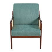Scandi Armchair Green Upholstered Leisure Lounge Sofa Club Chair Wooden Frame UK