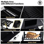 BBQ Smoker Charcoal Barbecue Grill Portable Outdoor Garden Decking Backyard Kit