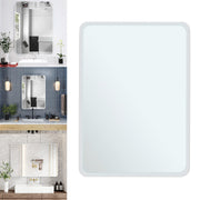 Modern Wall Mount Self-adhesive Plain Bevelled Bathroom Mirror Frameless Mirror