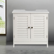 Bathroom Under Sink Cabinets Basin Storage Cupboard Dual Shutter Doors 2 Shelves