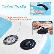 10ft Inflatable Paddle Board SUP Surfboard Stand Up Water Float w/ Accessories