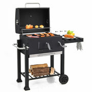 BBQ Smoker Charcoal Barbecue Grill Portable Outdoor Garden w/ Wheel & Cover