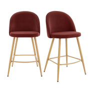 Dusk Iris Rust Velvet & Natural Set of 2 Barstools RRP £139