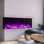 Electric Fireplace Panoramic Media Fire 40-70in Standing Insert LED Fireplace