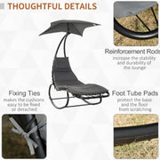 Rocking Sun Lounger Garden Swing Chair Day Bed Patio Canopy Lounge Deck Bench