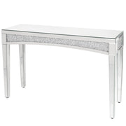 Large Crushed Diamond Silver Mirrored Console Table Lamp End Side Table Bedroom